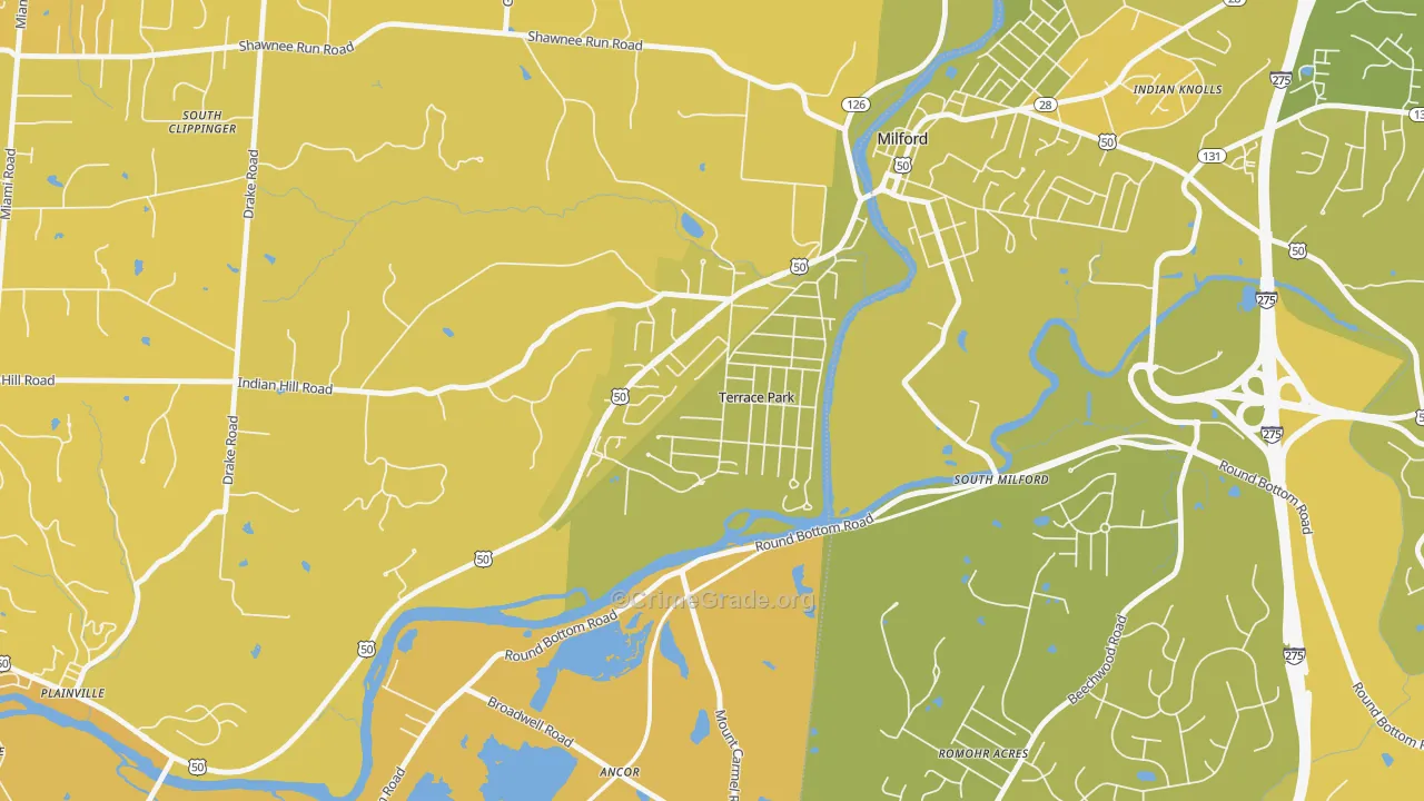 45174, OH Map of Vehicle Theft Rates