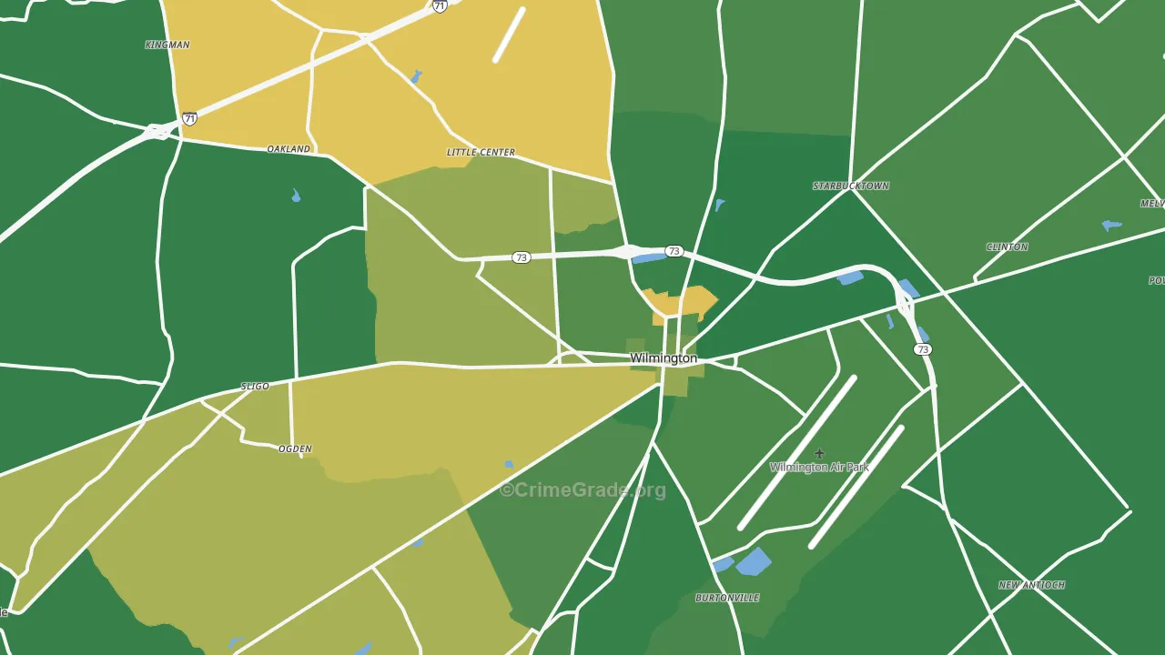 45177, OH Map of Vehicle Theft Rates