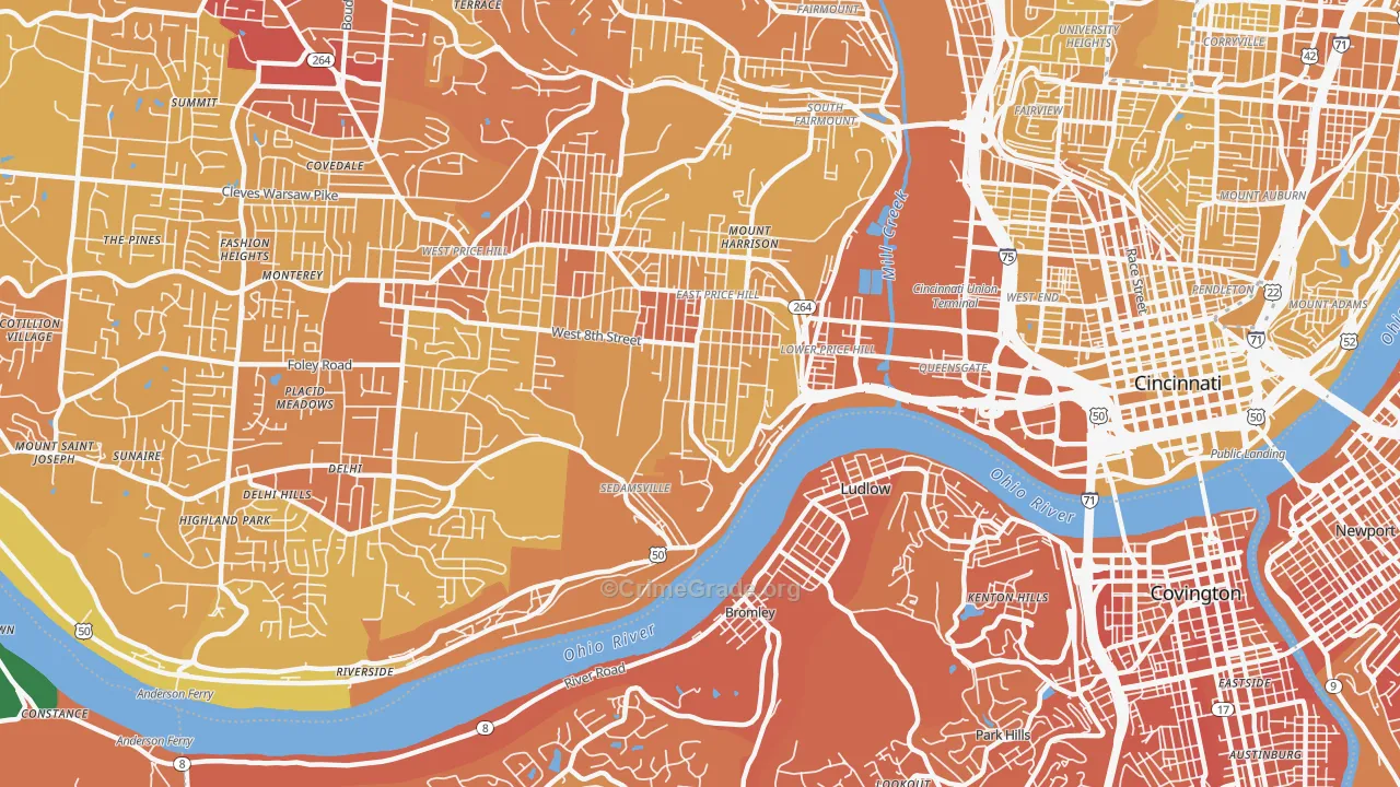 45204, OH Map of Vehicle Theft Rates