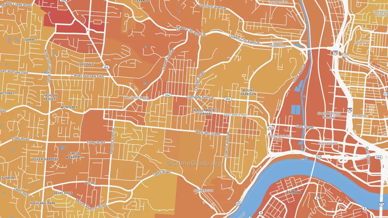 45205, OH Map of Vehicle Theft Rates