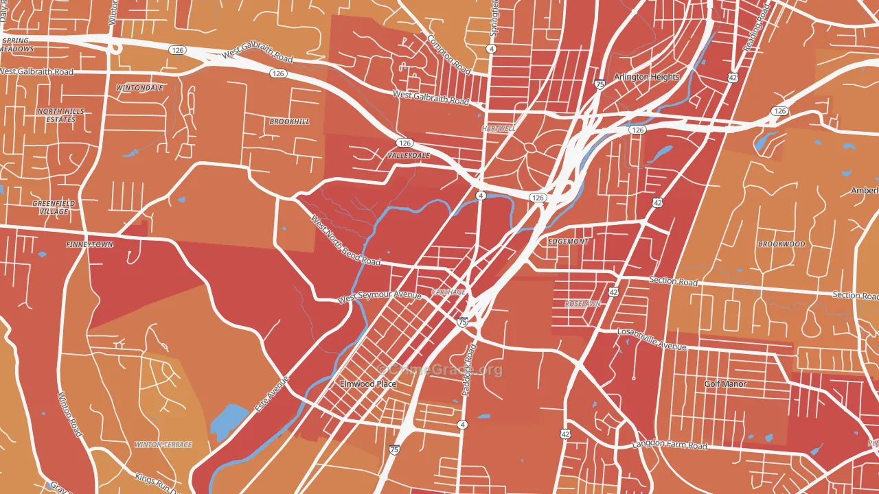 45216, OH Map of Vehicle Theft Rates