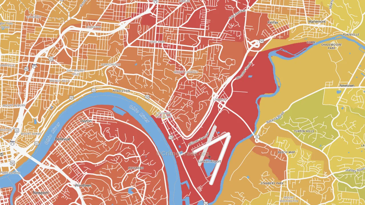 45226, OH Map of Vehicle Theft Rates