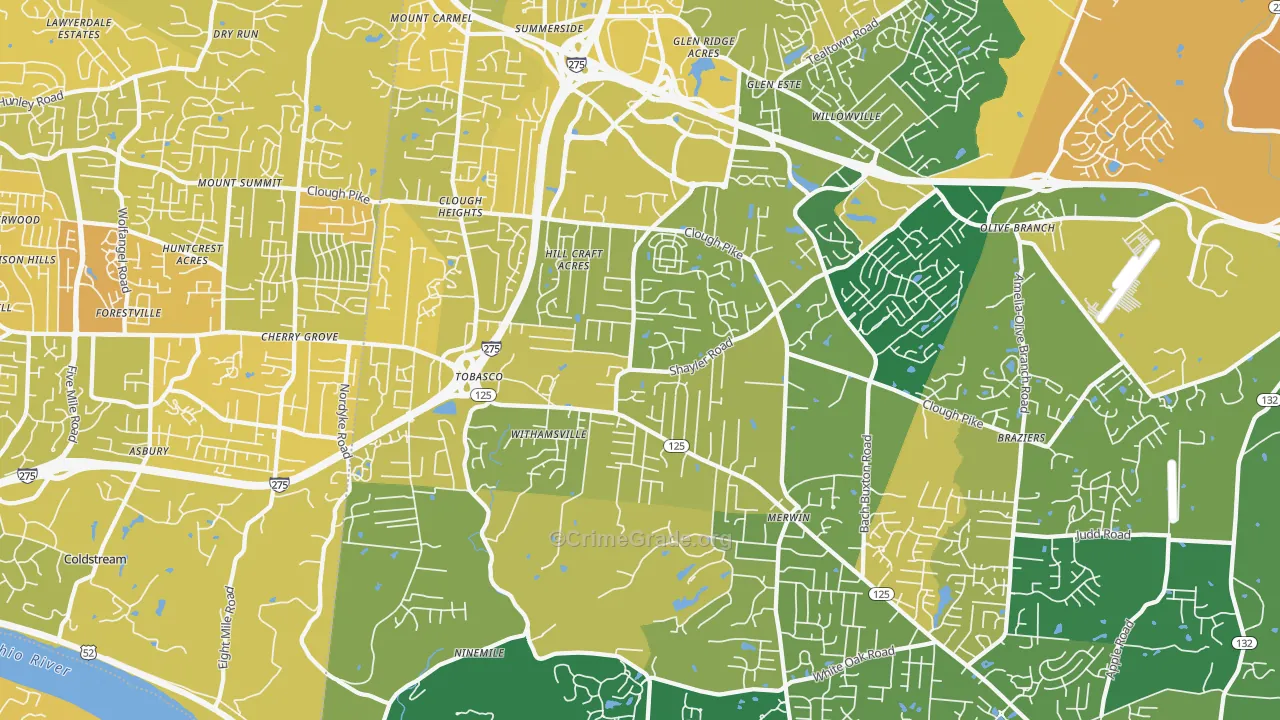 45245, OH Map of Vehicle Theft Rates