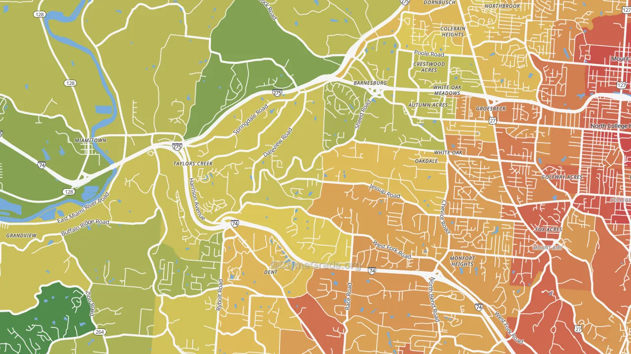 45247, OH Map of Vehicle Theft Rates