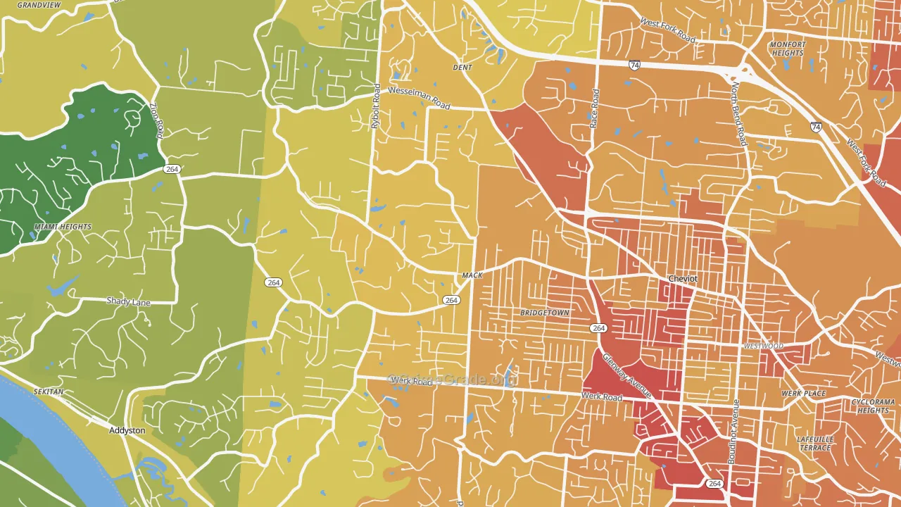45248, OH Map of Vehicle Theft Rates