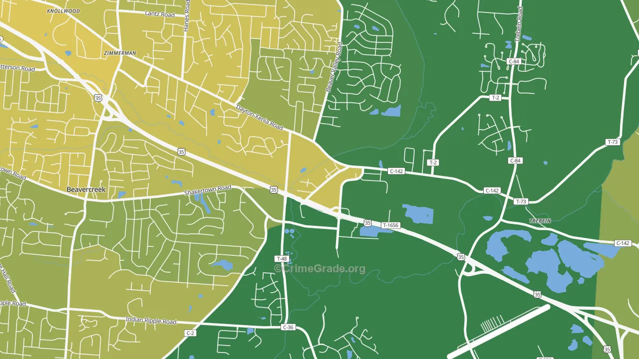 45301, OH Map of Vehicle Theft Rates