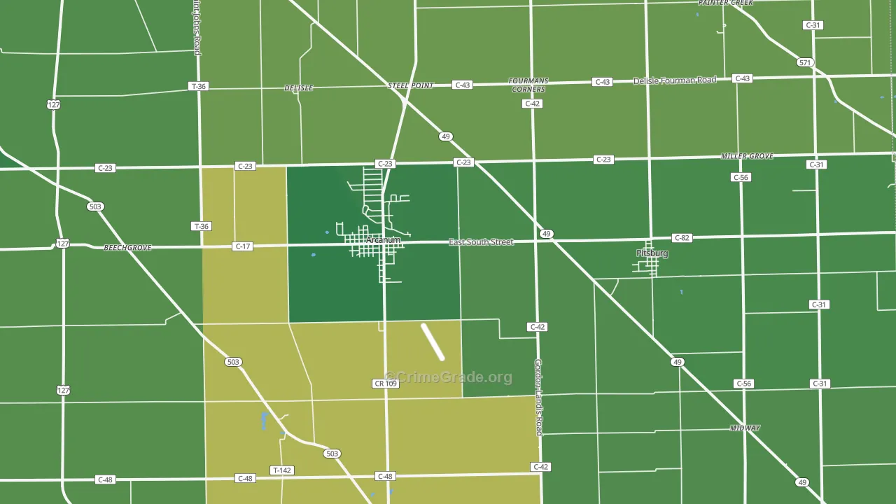 45304, OH Map of Vehicle Theft Rates