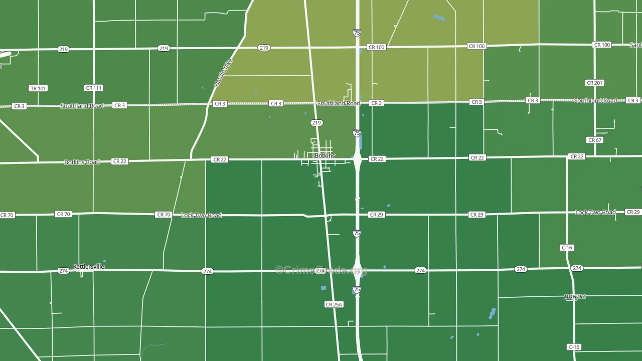 45306, OH Map of Vehicle Theft Rates