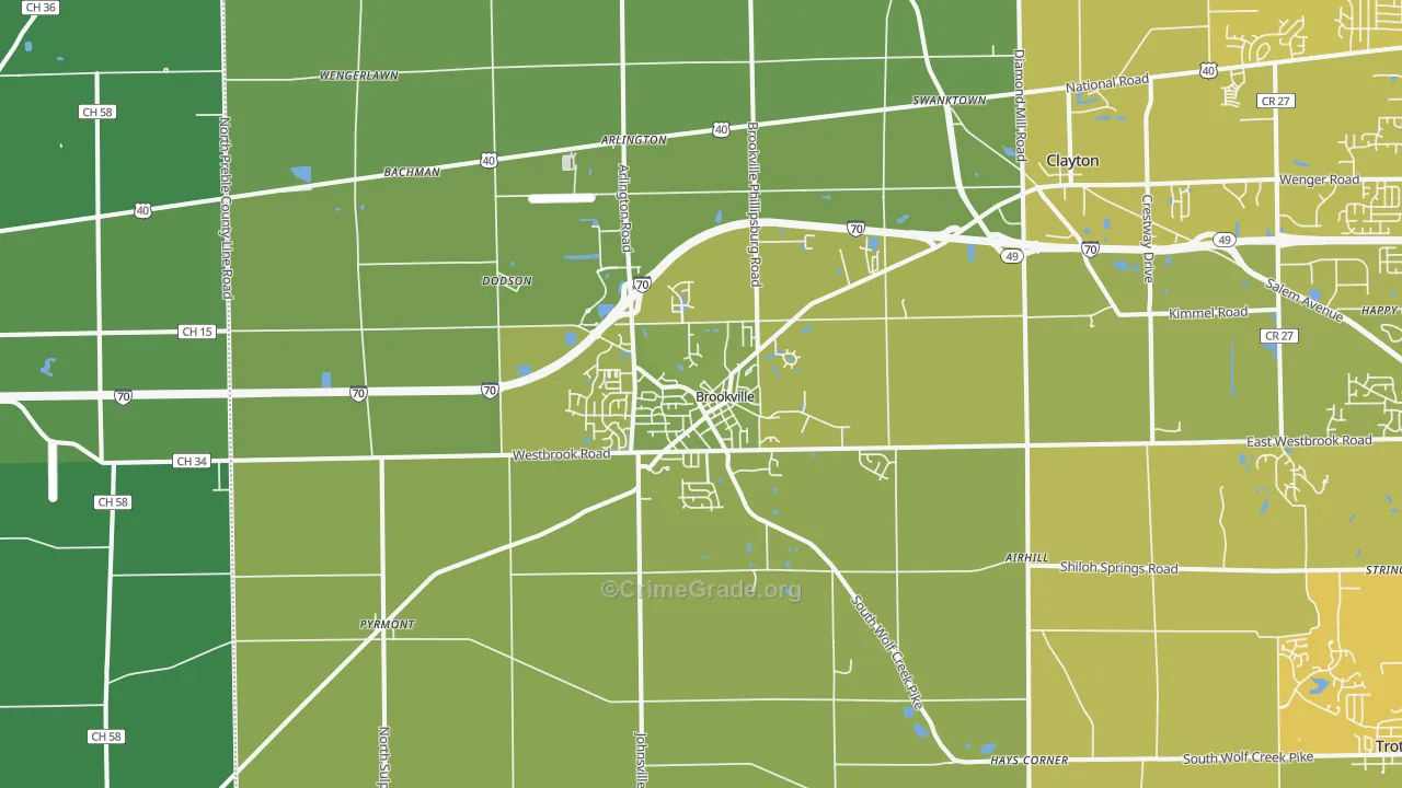 45309, OH Map of Vehicle Theft Rates