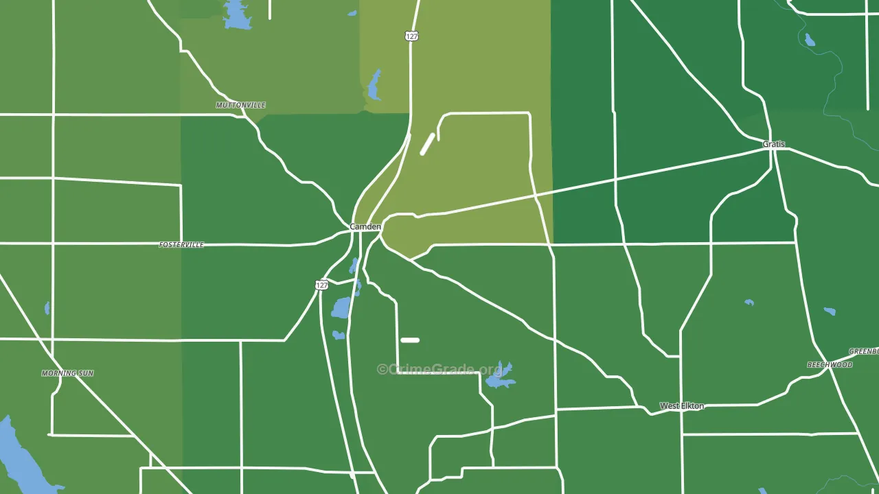 45311, OH Map of Vehicle Theft Rates