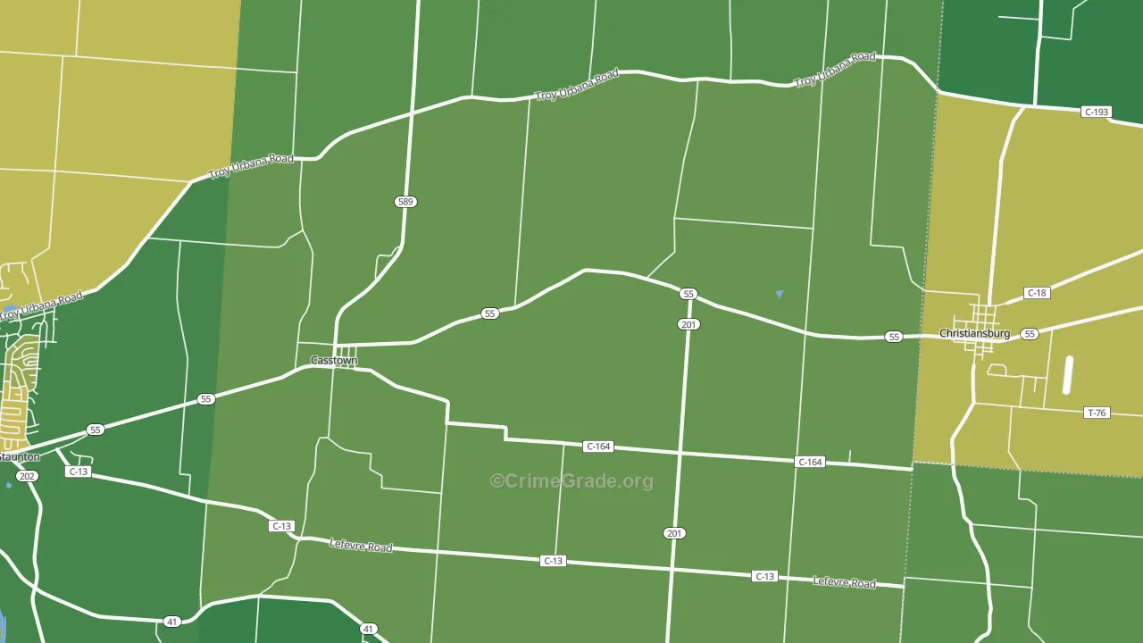 45312, OH Map of Vehicle Theft Rates
