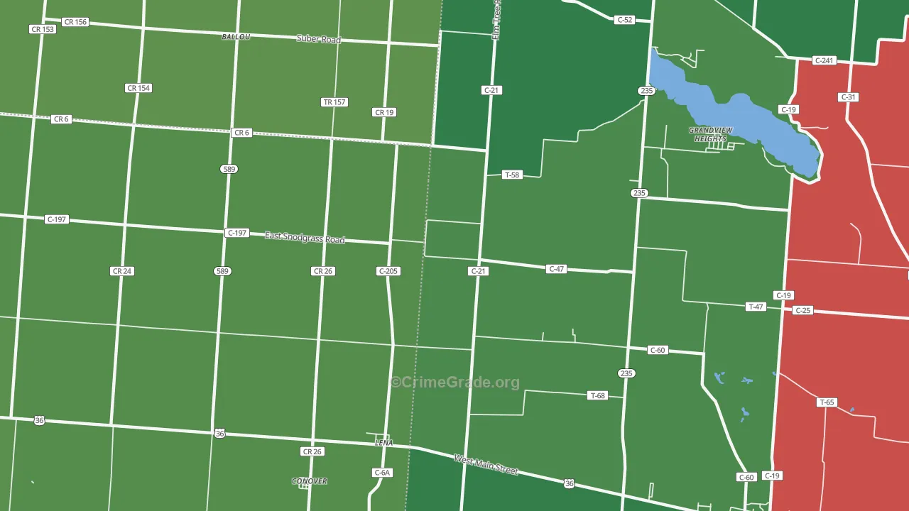 45317, OH Map of Vehicle Theft Rates