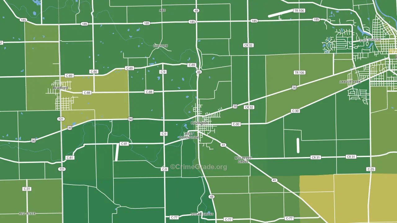 45318, OH Map of Vehicle Theft Rates