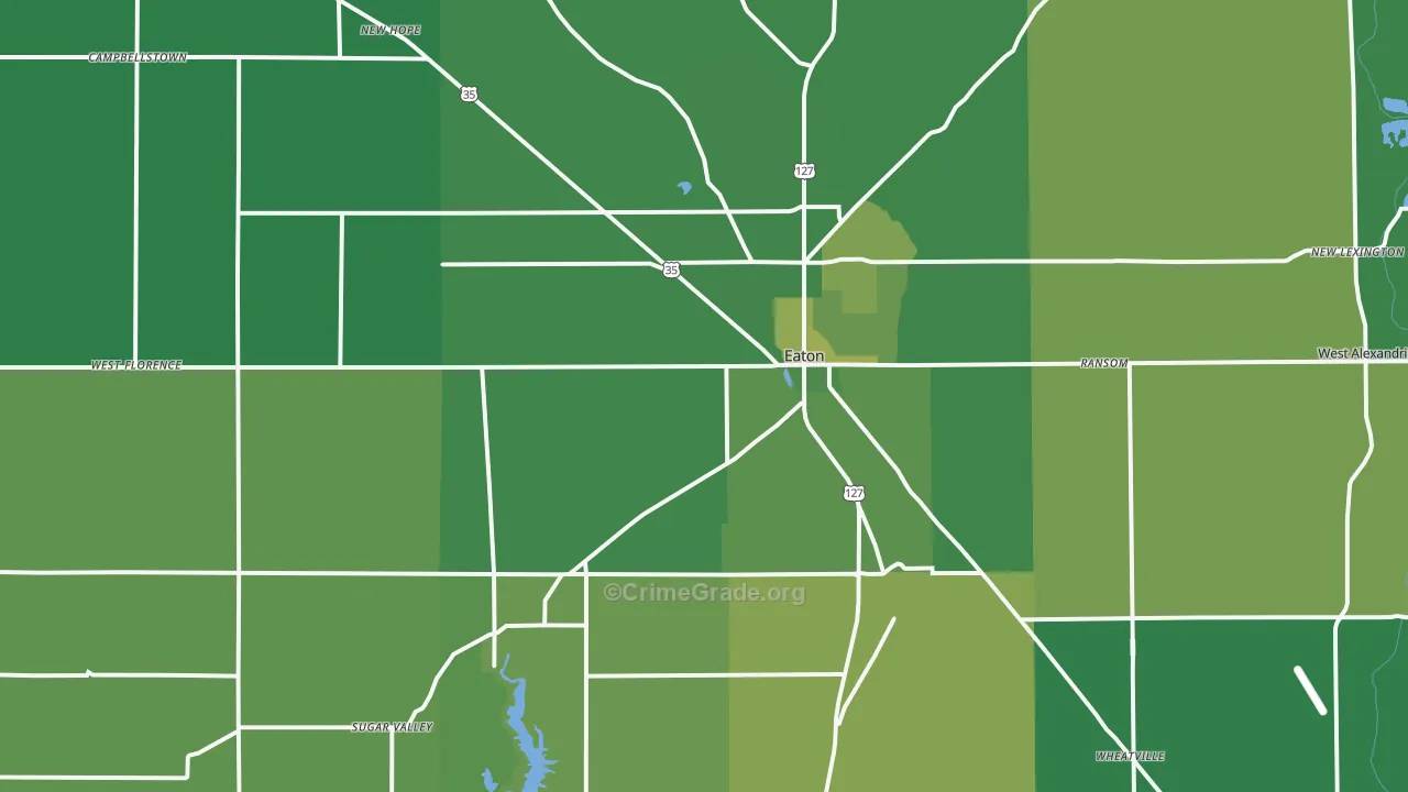 45320, OH Map of Vehicle Theft Rates