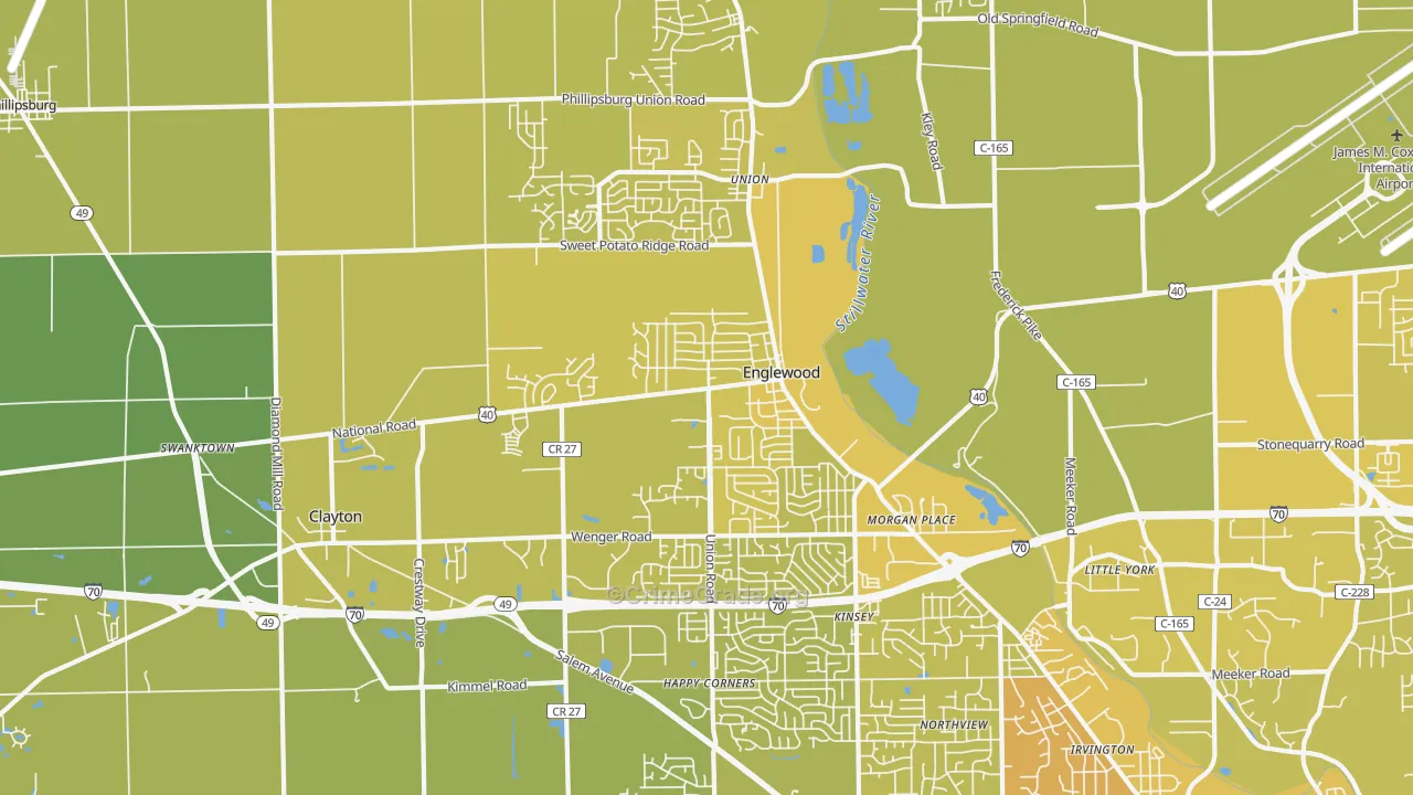 45322, OH Map of Vehicle Theft Rates