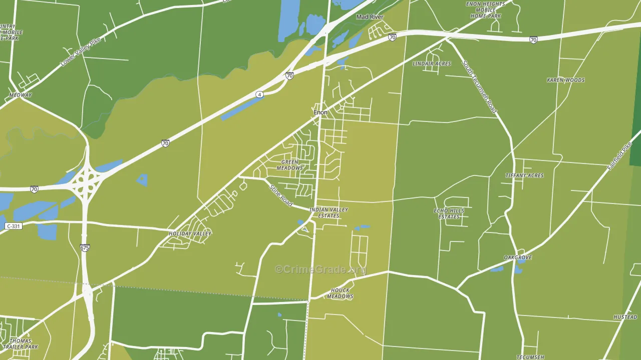 45323, OH Map of Vehicle Theft Rates