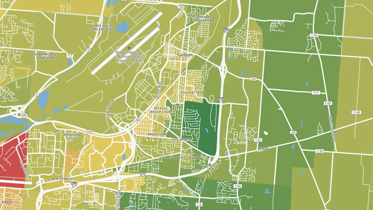 45324, OH Map of Vehicle Theft Rates