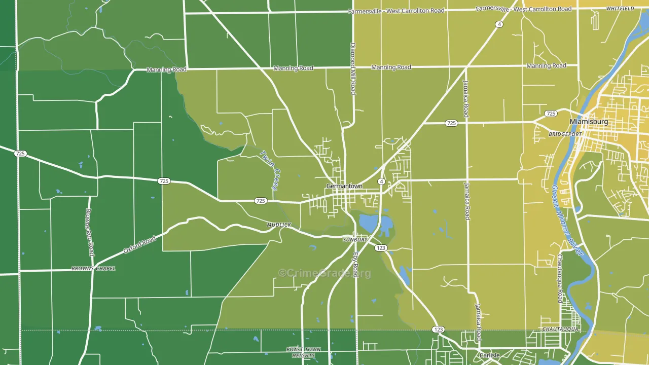 45327, OH Map of Vehicle Theft Rates