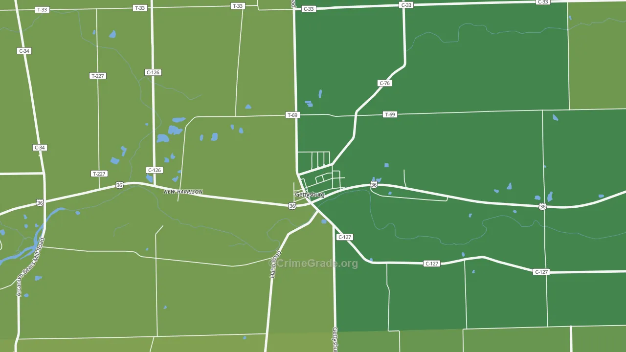 45328, OH Map of Vehicle Theft Rates