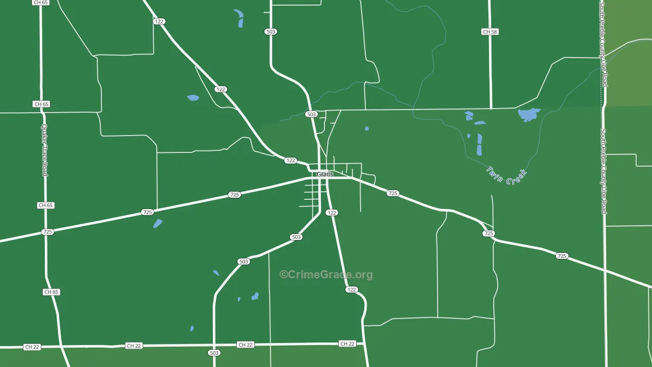 45330, OH Map of Vehicle Theft Rates