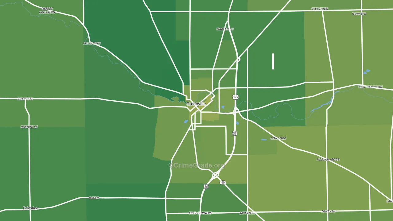 45331, OH Map of Vehicle Theft Rates