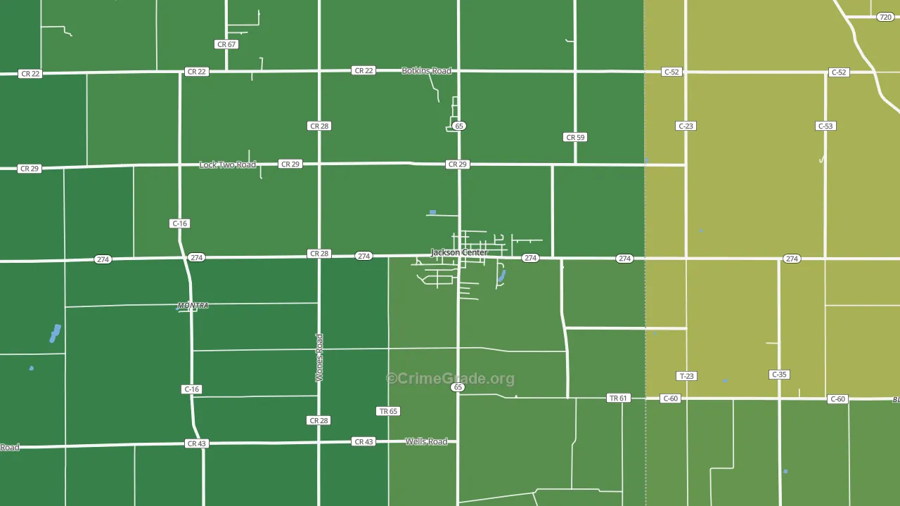 45334, OH Map of Vehicle Theft Rates