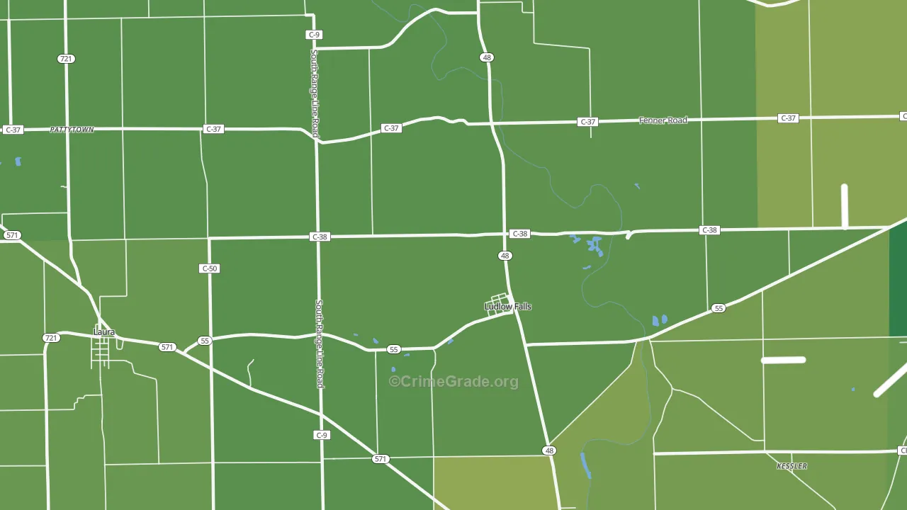 45339, OH Map of Vehicle Theft Rates