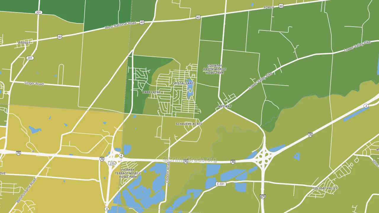 45341, OH Map of Vehicle Theft Rates