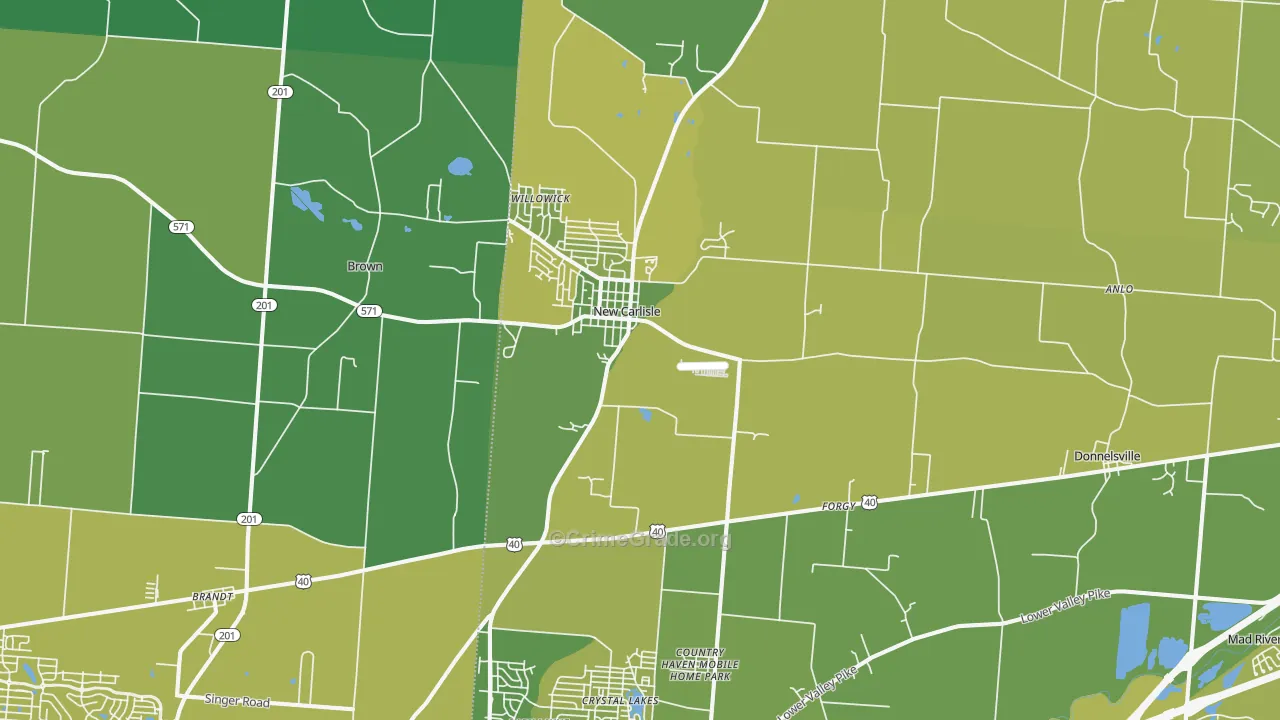 45344, OH Map of Vehicle Theft Rates