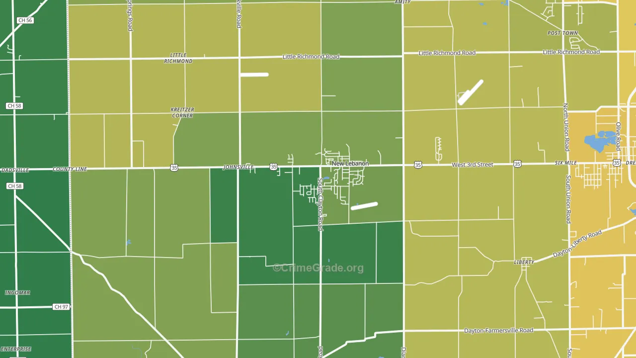45345, OH Map of Vehicle Theft Rates