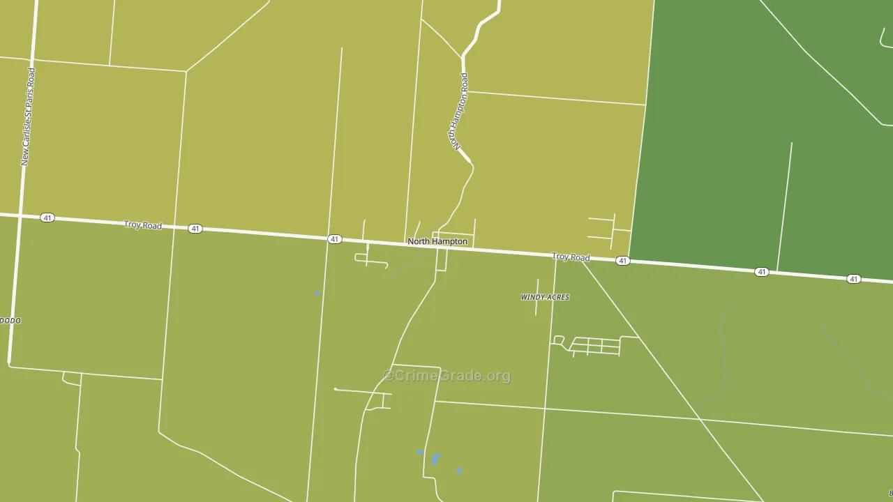 45349, OH Map of Vehicle Theft Rates
