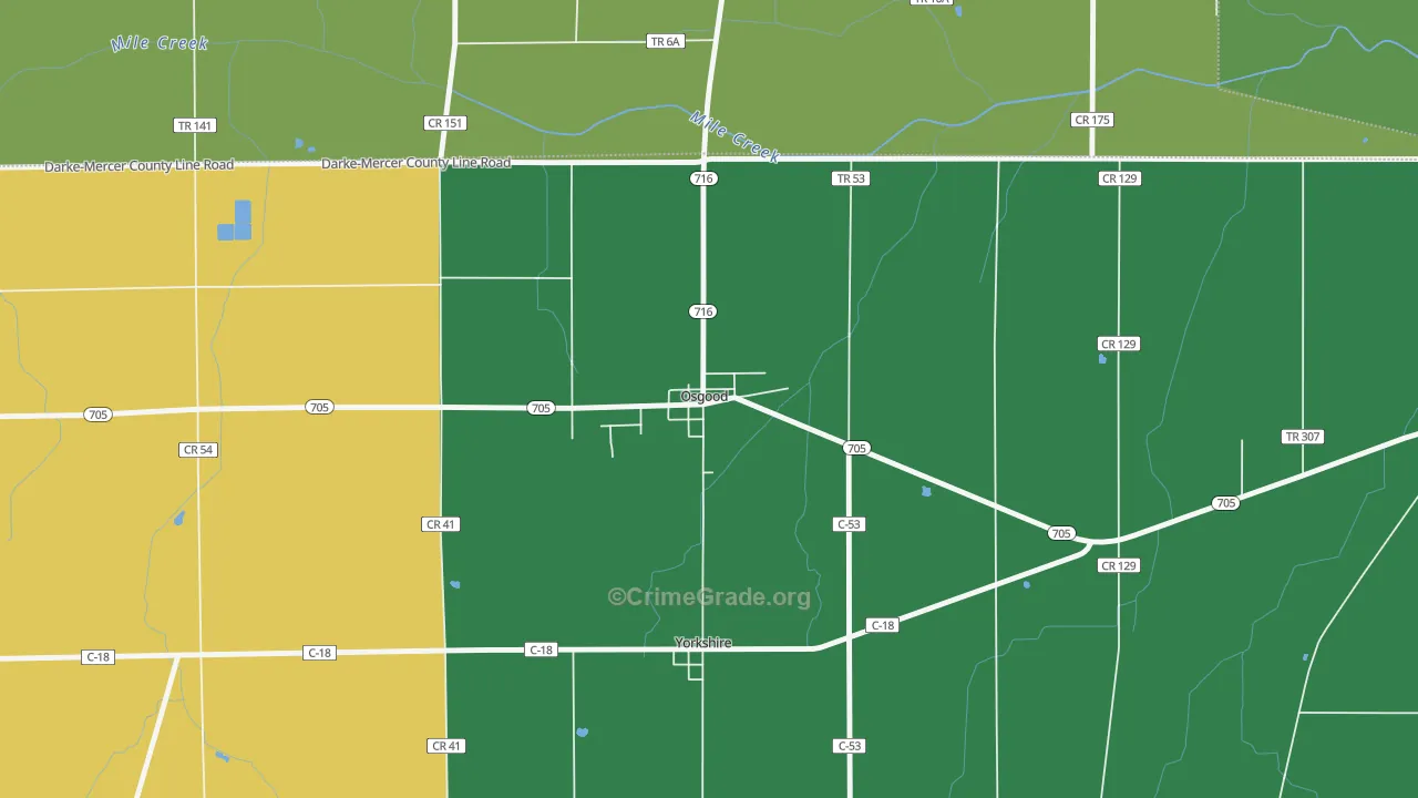 45351, OH Map of Vehicle Theft Rates