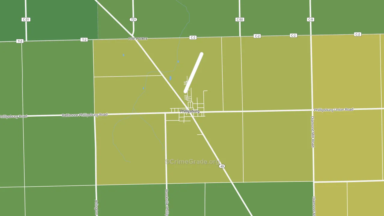 45354, OH Map of Vehicle Theft Rates