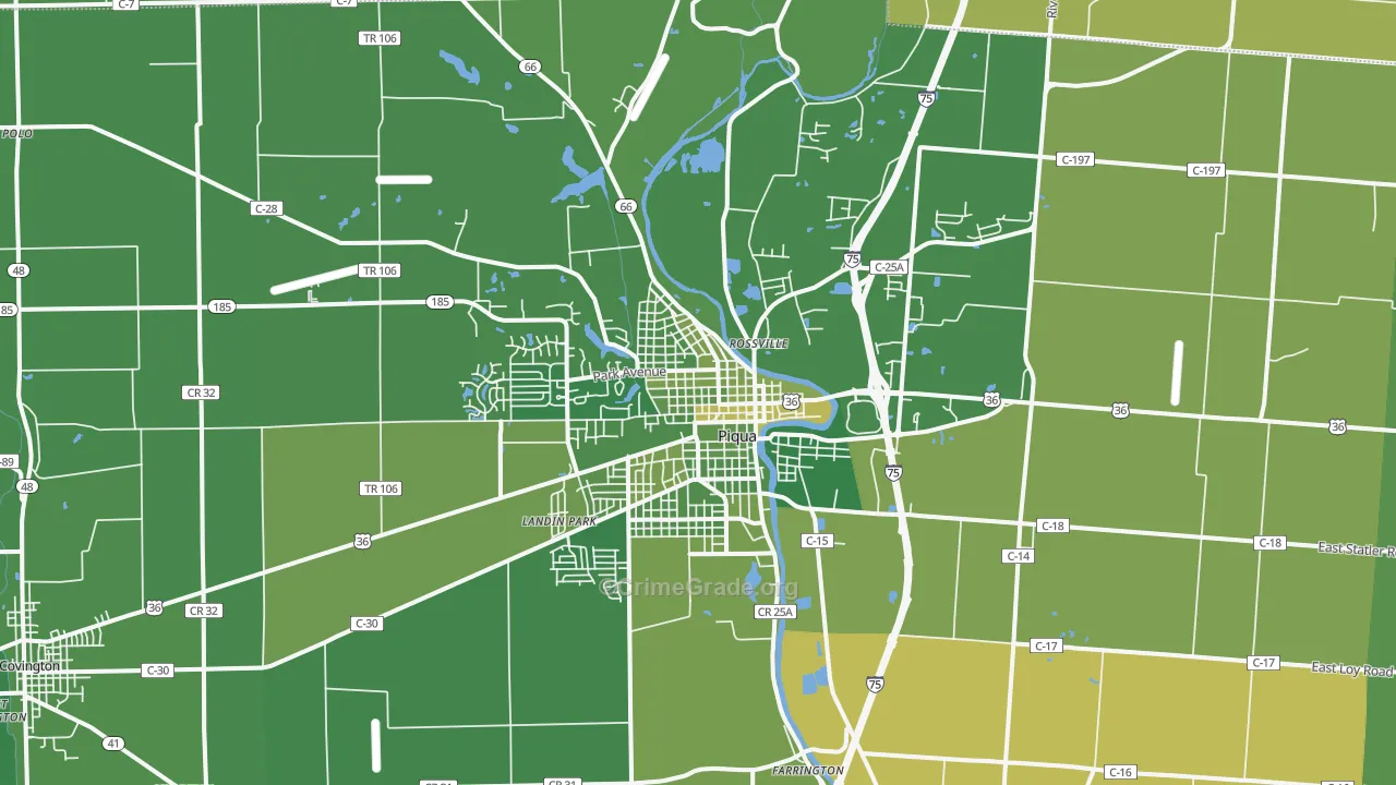 45356, OH Map of Vehicle Theft Rates