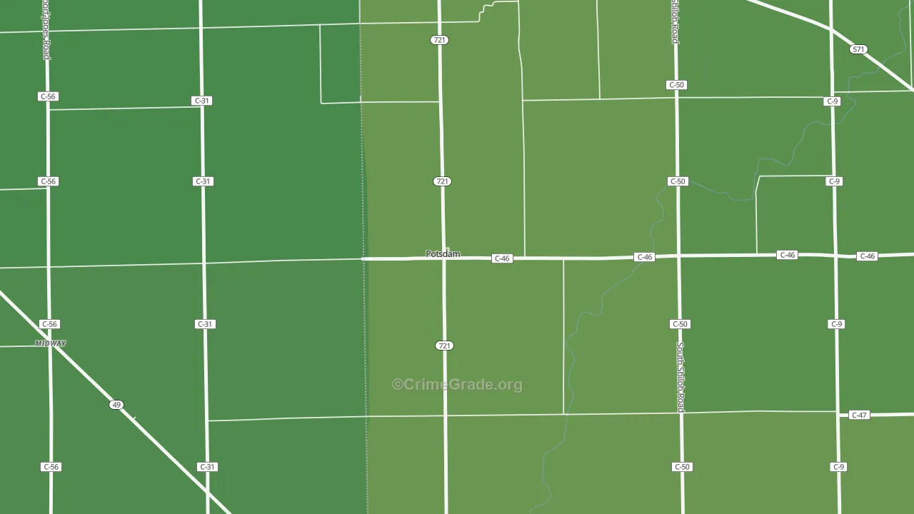 45361, OH Map of Vehicle Theft Rates