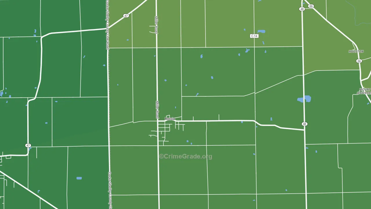 45363, OH Map of Vehicle Theft Rates