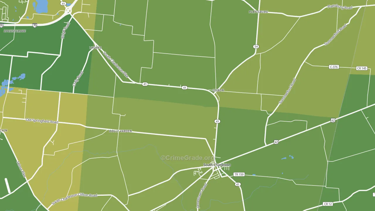 45368, OH Map of Vehicle Theft Rates