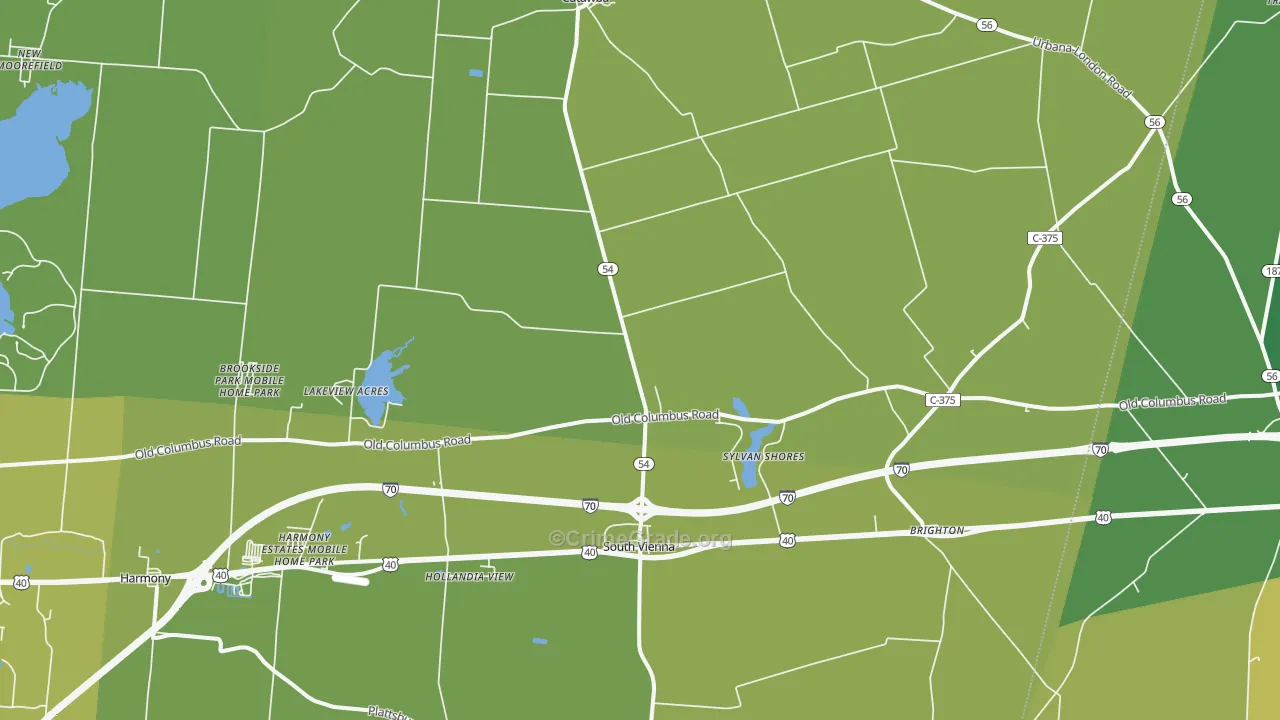 45369, OH Map of Vehicle Theft Rates