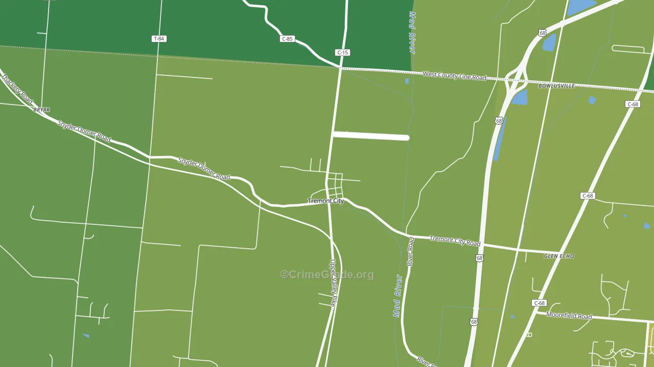 45372, OH Map of Vehicle Theft Rates