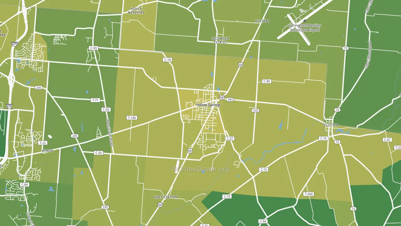 45387, OH Map of Vehicle Theft Rates