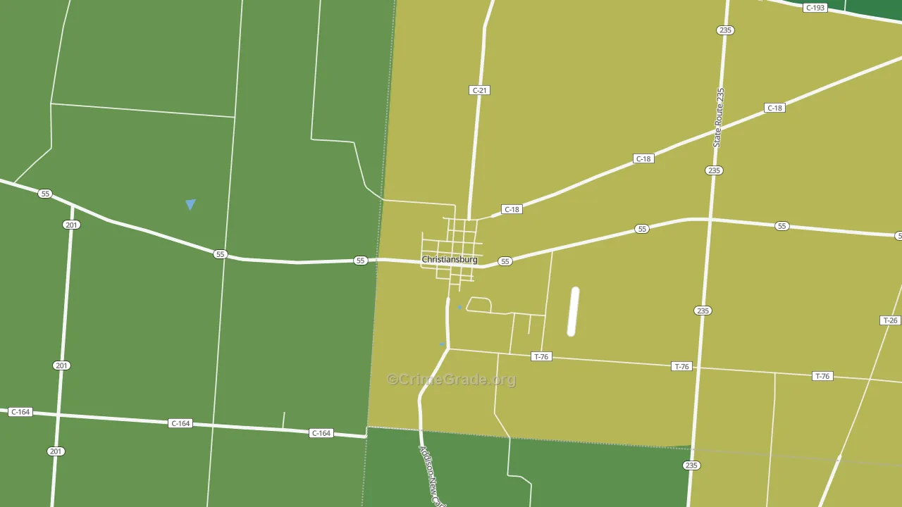 45389, OH Map of Vehicle Theft Rates