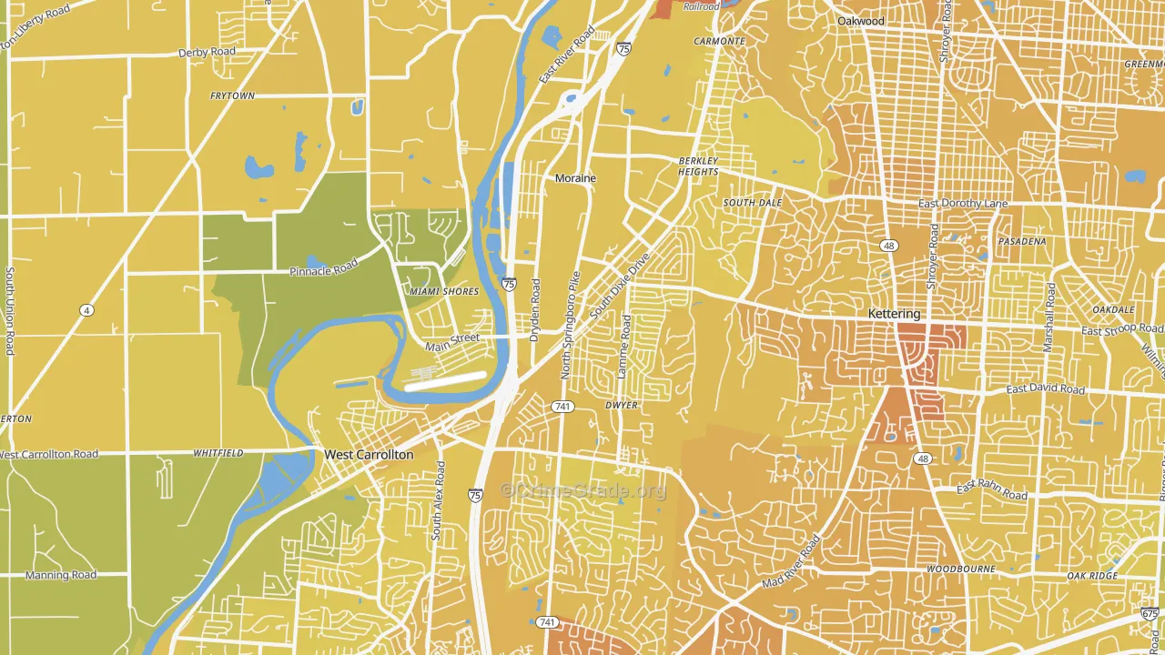 45439, OH Map of Vehicle Theft Rates