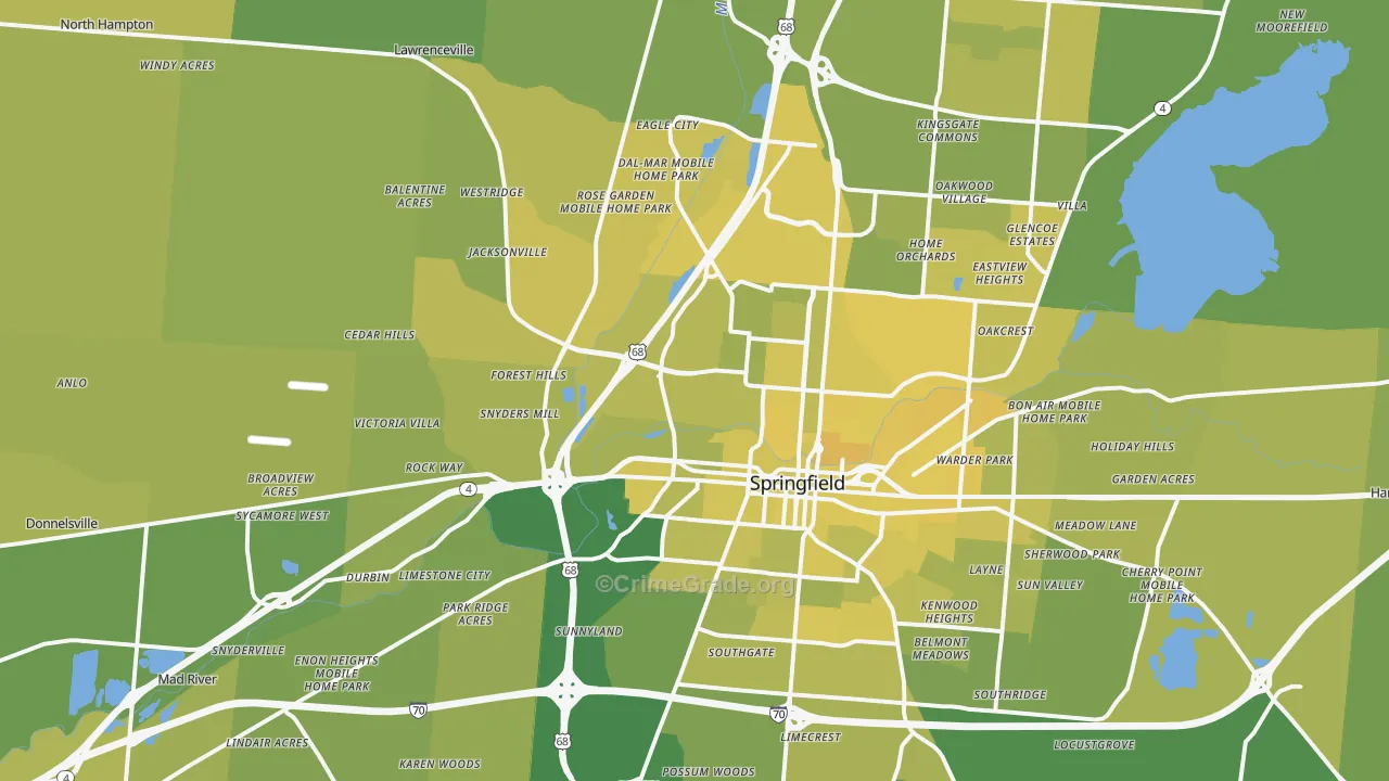 45502, OH Map of Vehicle Theft Rates
