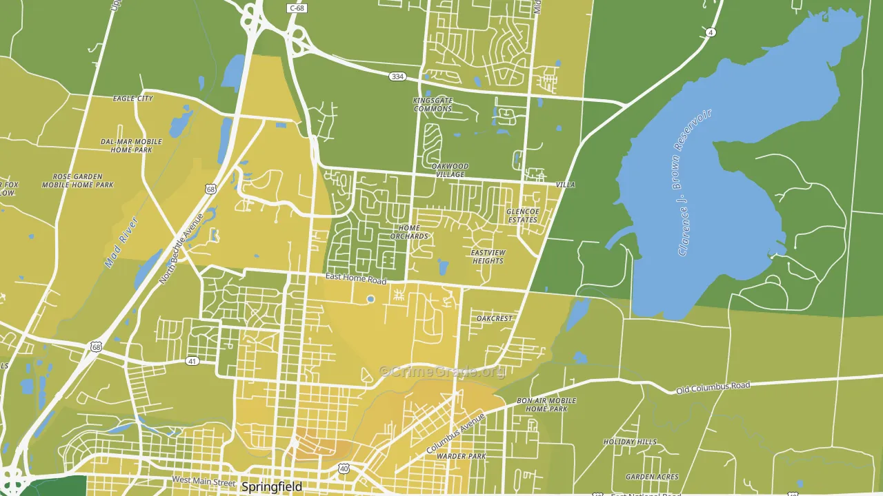 45503, OH Map of Vehicle Theft Rates