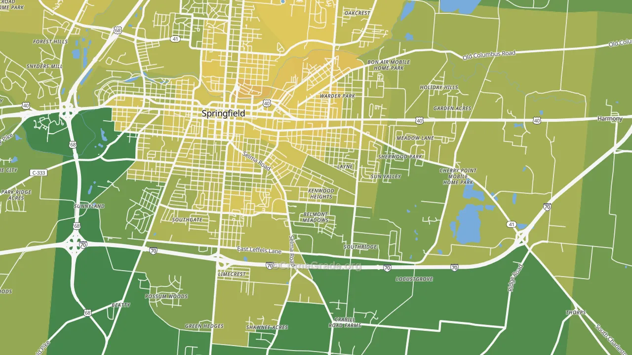 45505, OH Map of Vehicle Theft Rates