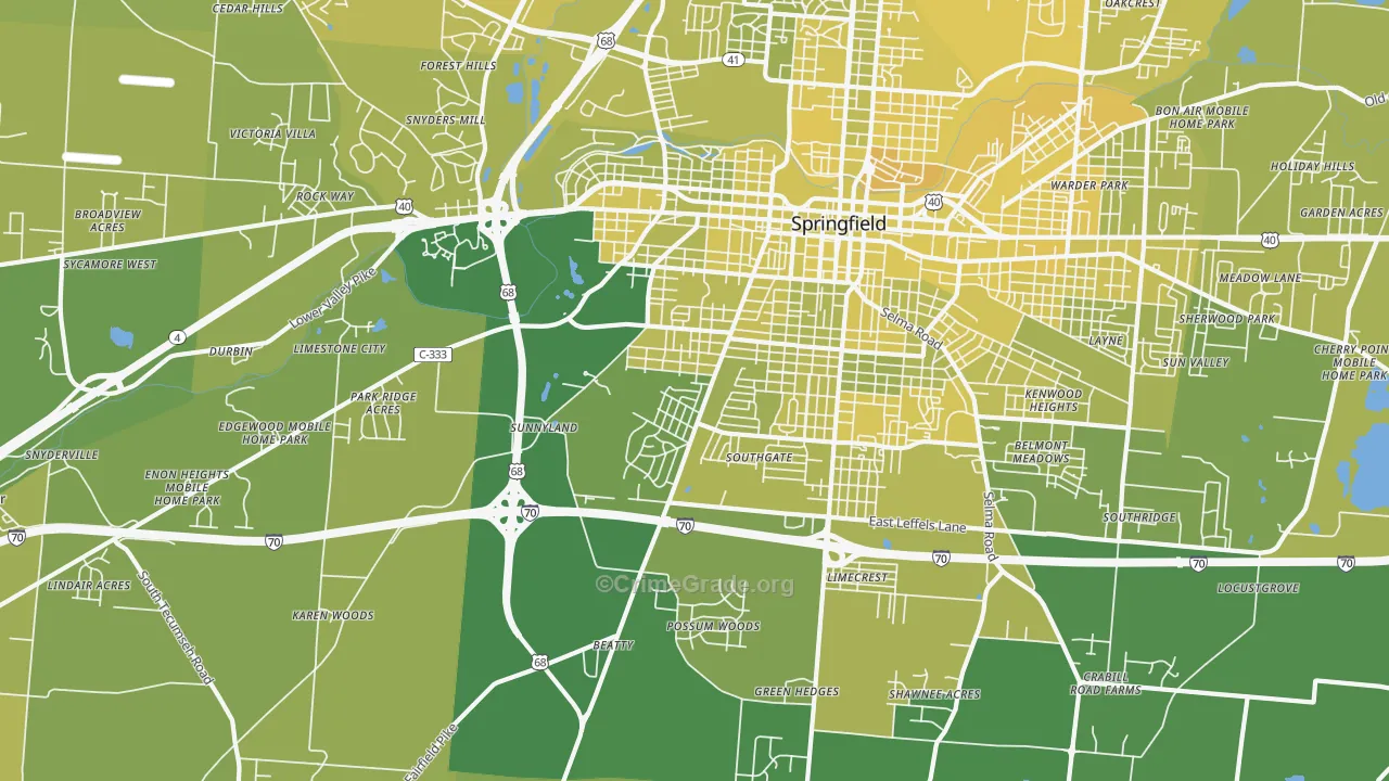 45506, OH Map of Vehicle Theft Rates