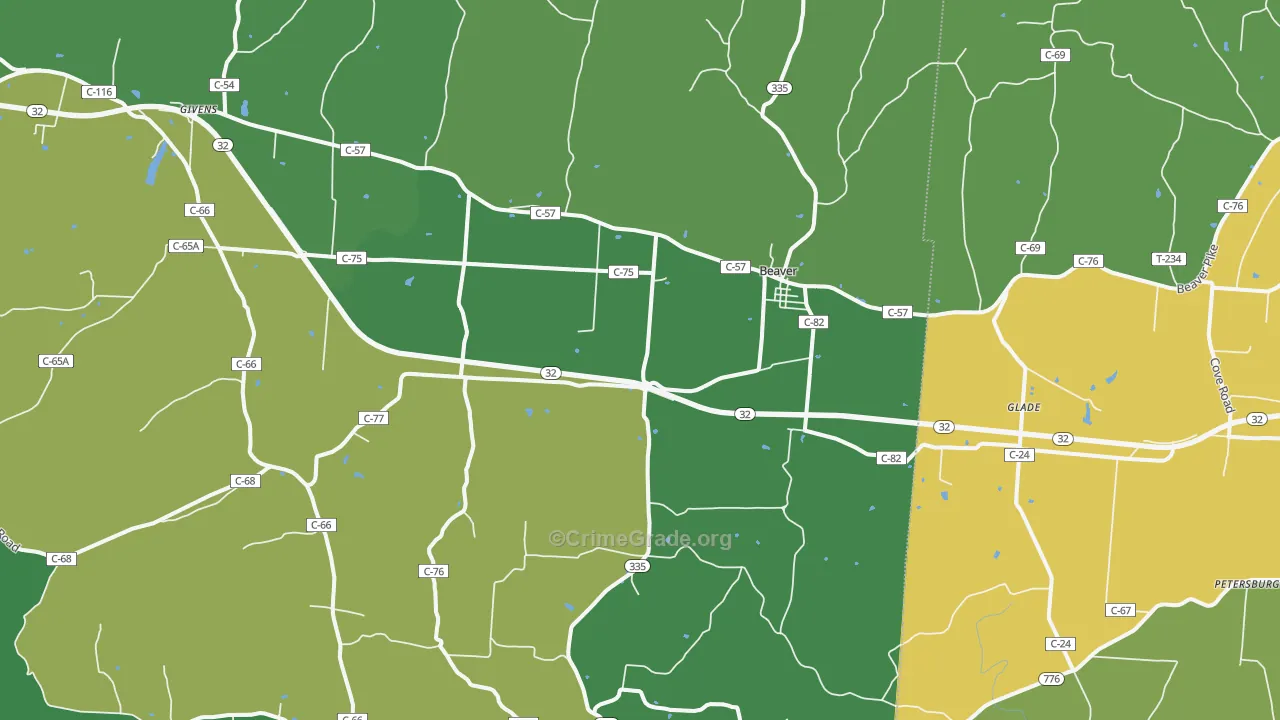 45613, OH Map of Vehicle Theft Rates