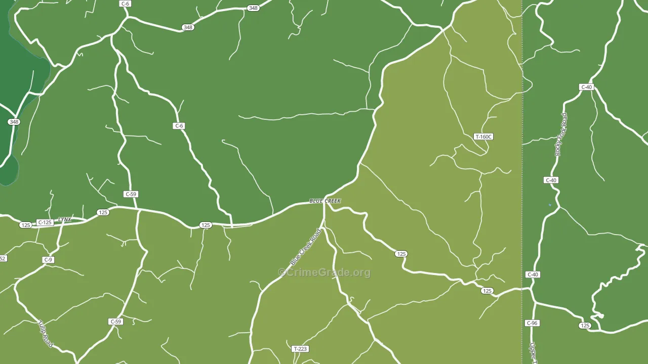 45616, OH Map of Vehicle Theft Rates