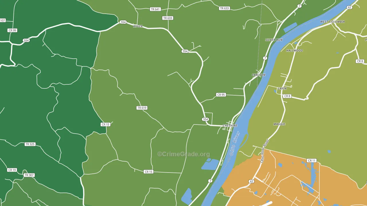 45620, OH Map of Vehicle Theft Rates