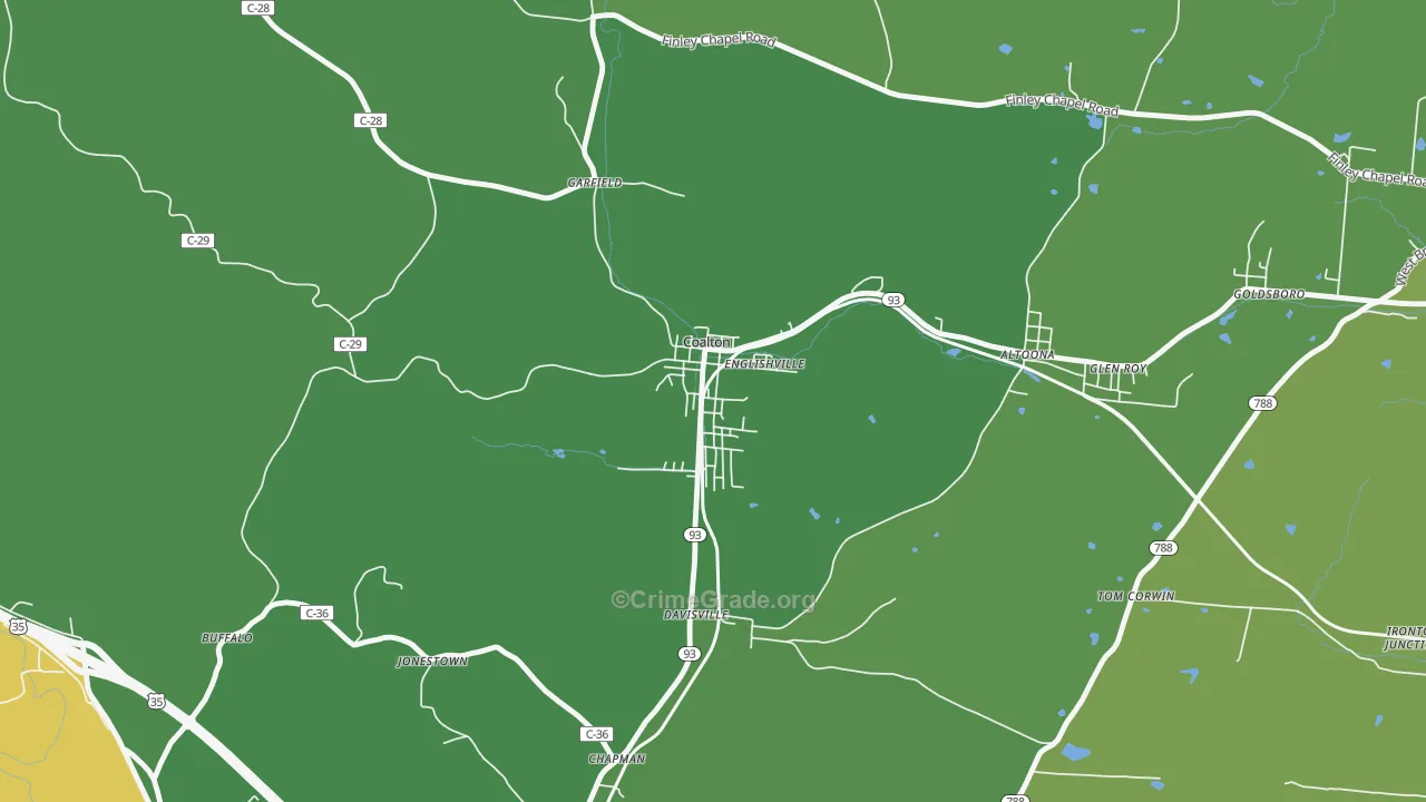 45621, OH Map of Vehicle Theft Rates